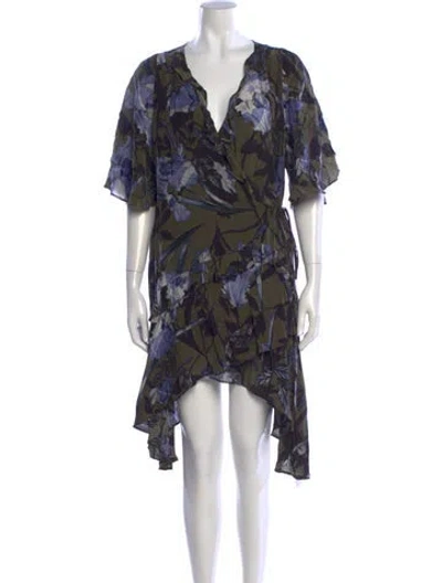 Pre-owned Allsaints Floral Print Mini Dress In Blue