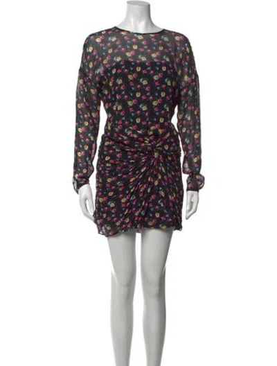 Pre-owned Allsaints Floral Print Mini Dress In Blue