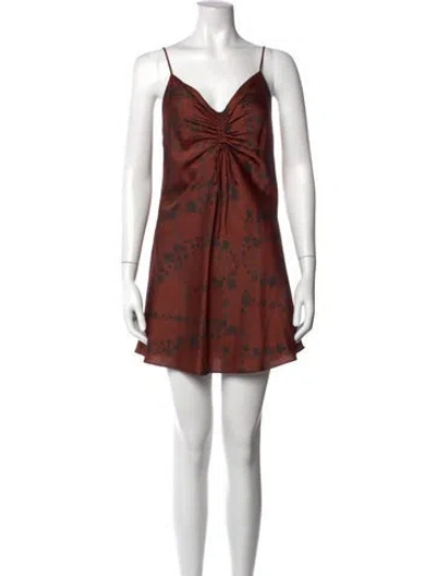 Pre-owned Allsaints Floral Print Mini Dress In Brown