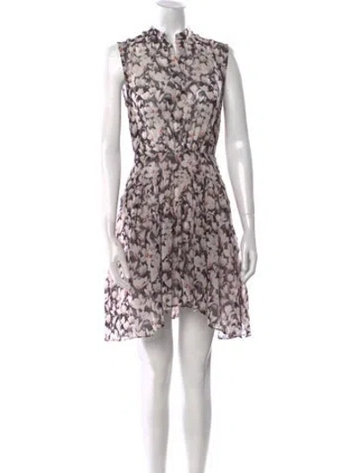 Pre-owned Allsaints Floral Print Mini Dress In Neutral