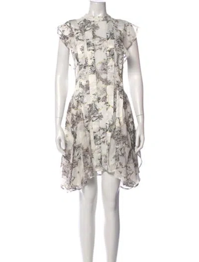 Pre-owned Allsaints Floral Print Mini Dress In Neutral