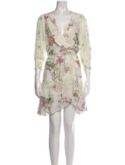 Pre-owned Allsaints Floral Print Mini Dress In Neutral
