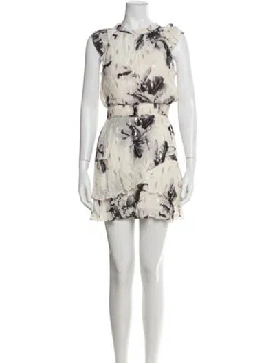 Pre-owned Allsaints Floral Print Mini Dress In Neutral