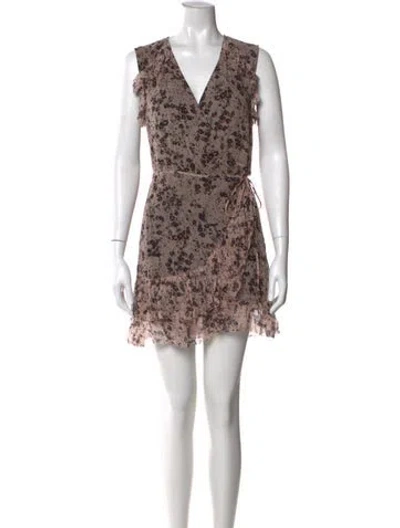 Pre-owned Allsaints Floral Print Mini Dress In Neutral
