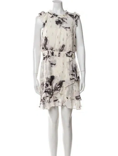 Pre-owned Allsaints Floral Print Mini Dress In Neutral