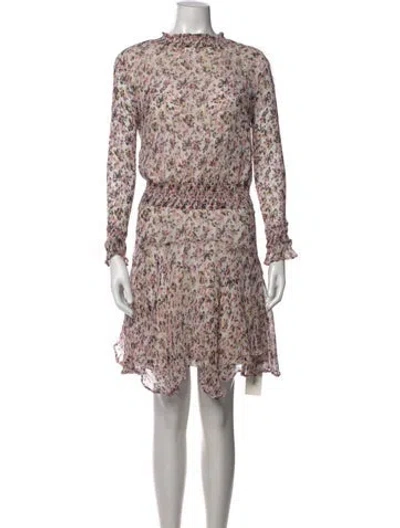 Pre-owned Allsaints Floral Print Mini Dress In Neutral
