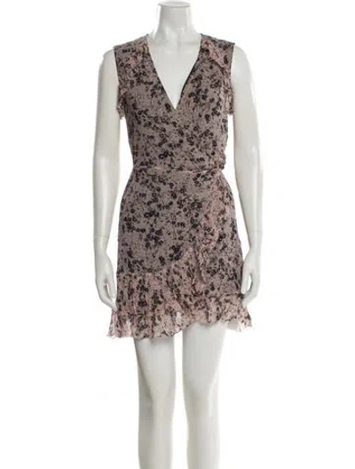 Pre-owned Allsaints Floral Print Mini Dress In Pink