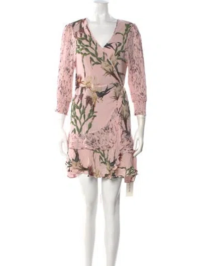 Pre-owned Allsaints Floral Print Mini Dress In Pink