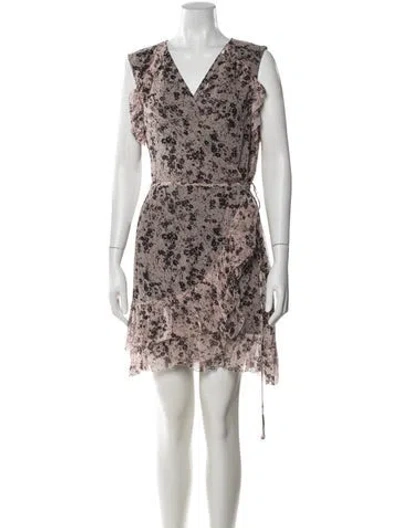 Pre-owned Allsaints Floral Print Mini Dress In Pink
