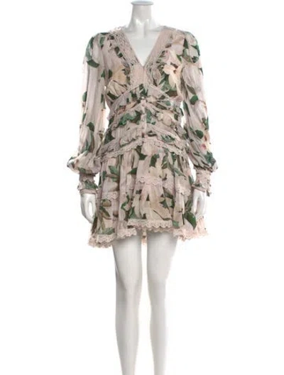 Pre-owned Allsaints Floral Print Mini Dress In Pink