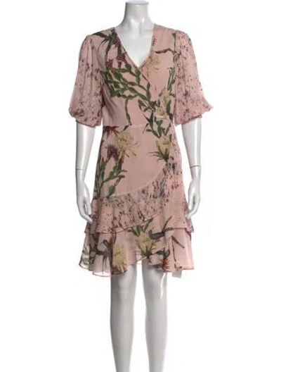 Pre-owned Allsaints Floral Print Mini Dress In Pink