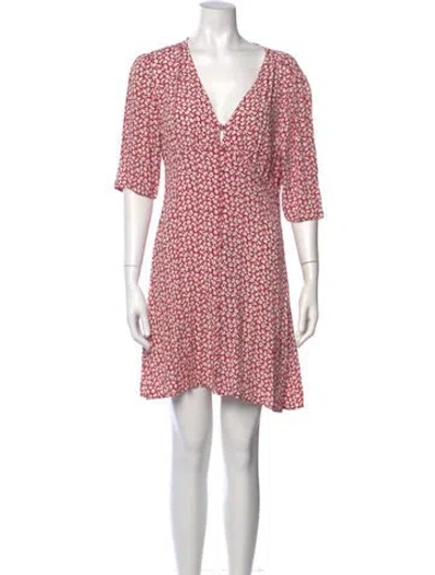 Pre-owned Allsaints Floral Print Mini Dress In Red