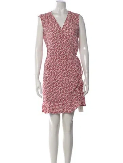 Pre-owned Allsaints Floral Print Mini Dress In Red