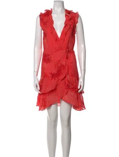 Pre-owned Allsaints Floral Print Mini Dress In Red