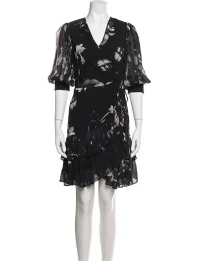 Pre-owned Allsaints Floral Print Mini Dress W/ Tags In Black/blue
