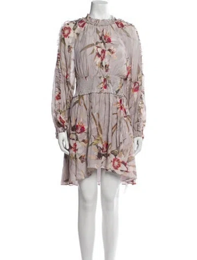 Pre-owned Allsaints Floral Print Mini Dress W/ Tags In White
