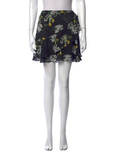 Pre-owned Allsaints Floral Print Mini Skirt In Black