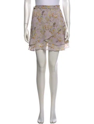Pre-owned Allsaints Floral Print Mini Skirt In Gray