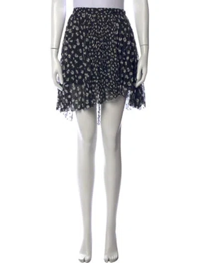 Pre-owned Allsaints Floral Print Mini Skirt In Grey