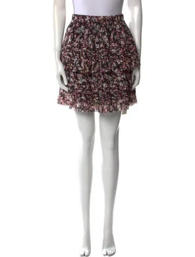 Pre-owned Allsaints Floral Print Mini Skirt In Neutral