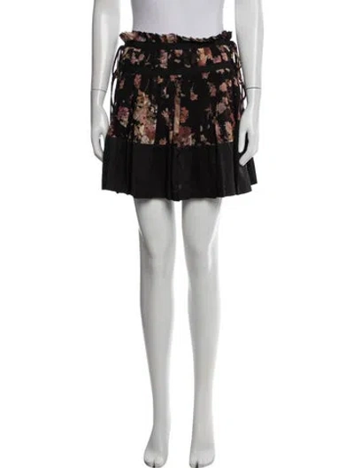 Pre-owned Allsaints Floral Print Mini Skirt W/ Tags In Black