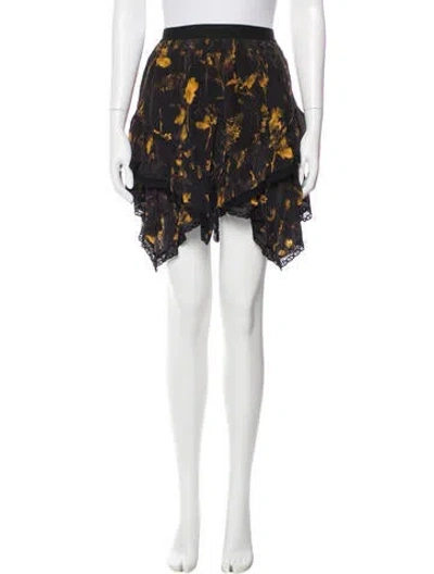 Pre-owned Allsaints Floral Print Mini Skirt In White