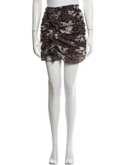 Pre-owned Allsaints Floral Print Mini Skirt In White