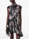 Allsaints Fleur Handkerchief Hem Dress In Black