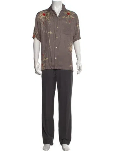 Pre-owned Allsaints Floral Print Short Sleeve In Grey