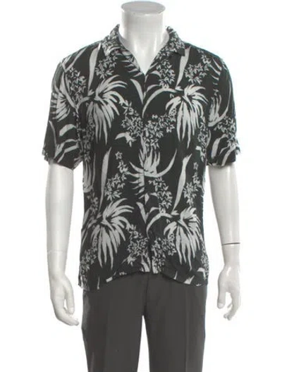 Pre-owned Allsaints Floral Print Short Sleeve Shirt In Blue