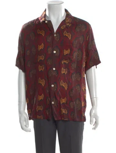 Pre-owned Allsaints Floral Print Short Sleeve Shirt In Brown
