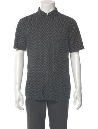 Pre-owned Allsaints Floral Print Short Sleeve Shirt In Gray