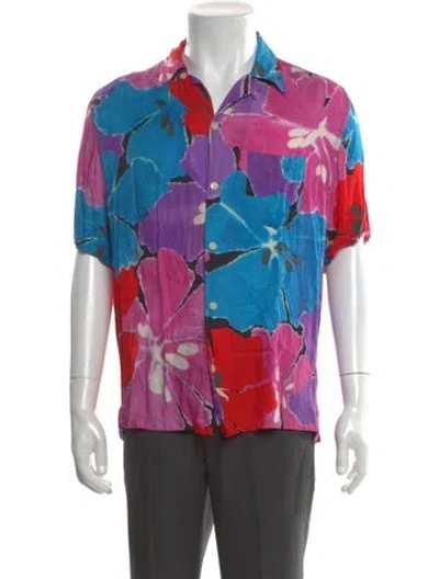 Pre-owned Allsaints Floral Print Short Sleeve Shirt In Multi