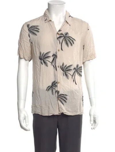 Pre-owned Allsaints Floral Print Short Sleeve Shirt In Neutral
