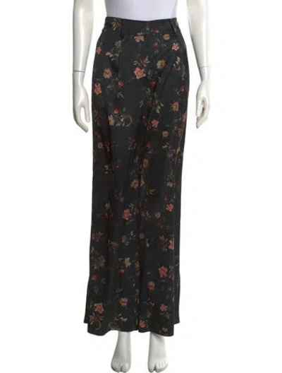 Pre-owned Allsaints Floral Print Wide Leg Pants In Black