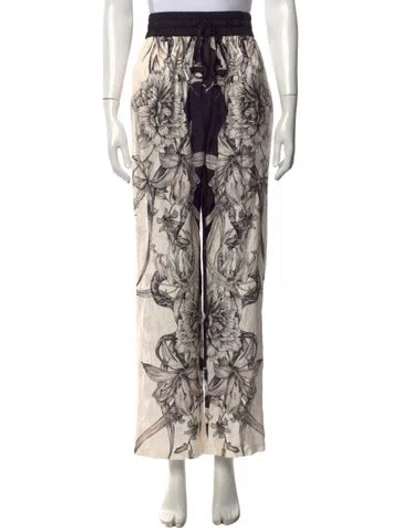Pre-owned Allsaints Floral Print Wide Leg Pants In Neutrals