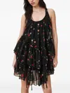 Allsaints Womens Briar Black Rach Floral Print Woven Mini Dress In Black