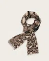 Allsaints Flow Snake Print Logo Pareo Scarf In Ecru White