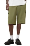 Allsaints Flynn Stretch Cotton Cargo Shorts In Eden Green