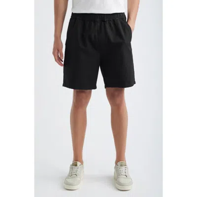 Allsaints Folgate Cotton & Linen Twill Shorts In Black