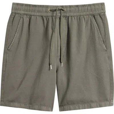 Allsaints Folgate Cotton & Linen Twill Shorts In Gray