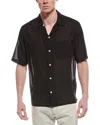 Allsaints Venice Relaxed Fit Short Sleeve Button-up Camp Shirt In Black