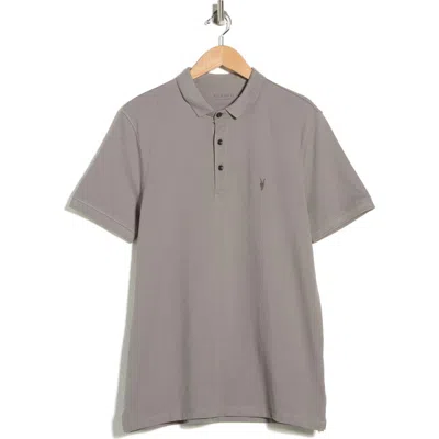 Allsaints Form Cotton Polo In Gray