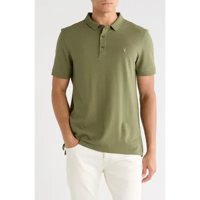 Allsaints Form Cotton Polo In Gray