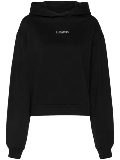 Allsaints Tour Talon Cotton Hoodie In Black