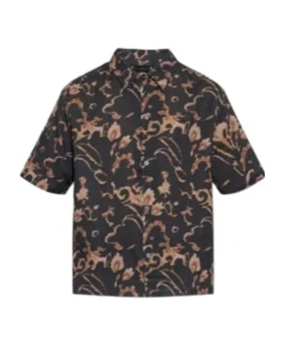 Allsaints Fortune Printed Short-sleeve Shirt In Black