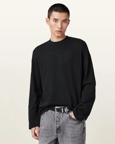 Allsaints Foster Long Sleeve T-shirt In Jet Black