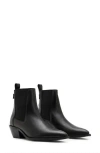 Allsaints Fox Pointed Western Leather Boots In Black
