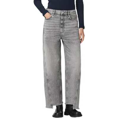 Allsaints Fox High Waist Raw Hem Wide Leg Jeans In Multi