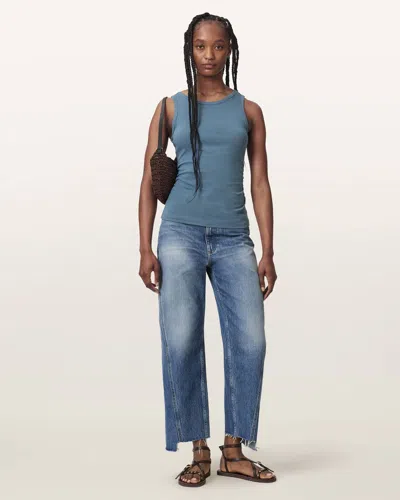 Allsaints Fox Loose Fit Denim Jeans In Blue